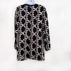 Vintage Lace  Black White  Floral Embroidered Long Sleeve Jacket